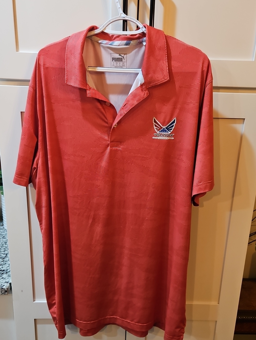 Puma Red Short-Sleeve Golf Polo with Logo